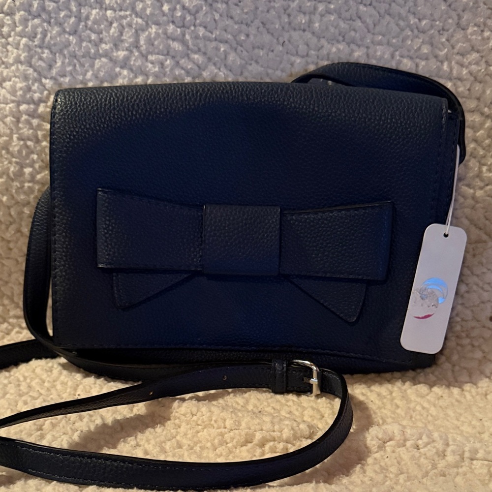 Charming Charlie - Navy Blue Bow Accent Women's Bag
